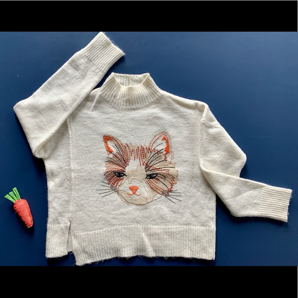 ANTHROPOLOGIE Moth XS Petite Turtleneck “The Cat”